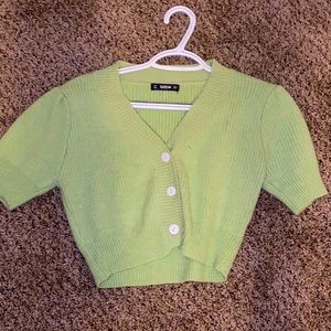 Green crop top sweater. Are the size small (4)